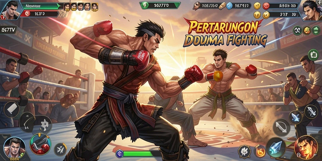Tampilan gameplay fighting yang mendebarkan di 567TV.