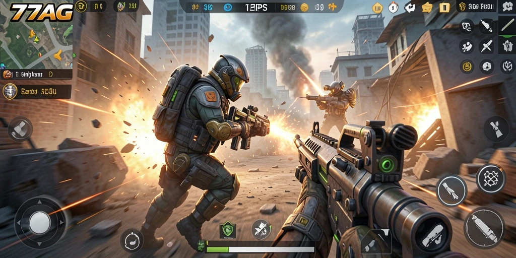 Tangkapan layar menunjukkan aksi seru dalam gameplay TPS.