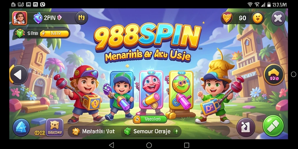 Tampilan gameplay 988SPIN yang penuh warna dan menarik.