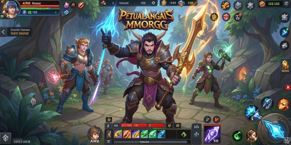 Gameplay seru dengan pertempuran epik di dunia fantasi.