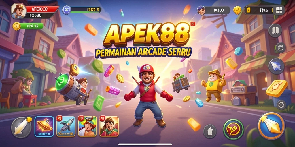 Tampilan seru gameplay APEK88 dengan aksi Arcade yang mendebarkan.