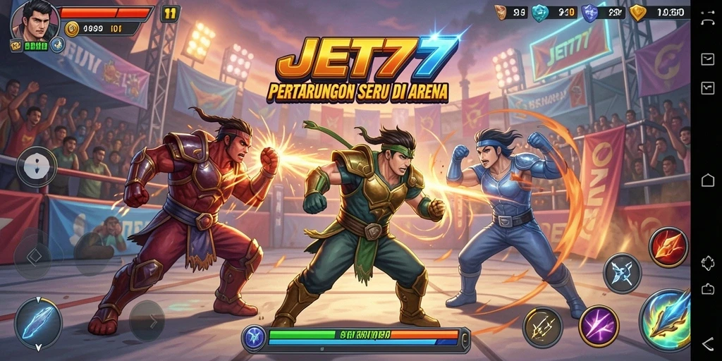 Tampilan gameplay seru dan menegangkan di JET77.